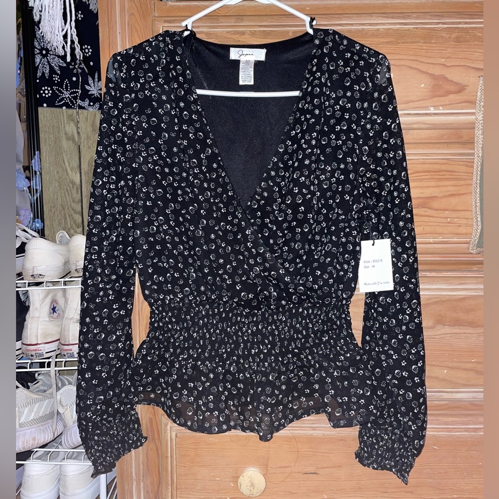 Black Floral Top